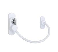 EAI Window Restrictor, Key Locking Cable Restrictor for UPVC/Timber Frames Child Safety/Security 200mm White, 1 Pack