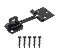 EAI Wire Pattern Hasp & Staple | 4 inch / 100mm | Anti Rust and Corrosion | Matt Black