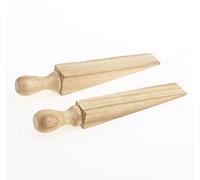 Wooden Door Wedge Stopper Victorian Pattern - 140mm 5.5 Inch - Door Wedge Stopper Blocker Hold Open Hold Shut Extra Security Natural Pack of 2