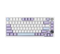 EajhRYKbG Mechanical Keyboard AK820 Pro 75% Gasket-mounted 5.1 2.4G Wireless Wired With TFT Screen Compatible With Win(White Purple)