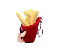 EAJORN Burger Cute Plush Fries Keychain Bag Ornament Women Handbag Decoration School Student Backpack Lovely Furry Pendant