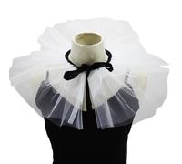 EAJORN Vintage Mesh Neck Ruff Ruffle Collar Layered Clown Neck Collar Tie Cosplay Accessories for Women