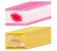 Eakroo 30 Pairs Lip and Eye Masks, Collagen Patches and Crystal Gel 24K Gold for Eyes, Hen Night Memories, Hen Party Accessories