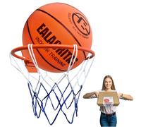 Ealacritas Quiet Basketball Gift Set with Foldable Hoop - Durable Foam Basketball for Indoor Dribbling & Shooting Exercises, Perfect for Rainy/Snowy Weather (Orange