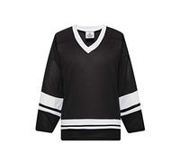 EALER H400 Series Blank Ice Hockey Practice Jersey League Jersey Team Jersey, Black/White, Large