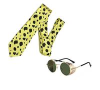 Ealipoi Kento Nanami Cosplay Tie Anime Jujitsu Kaisen Cosplay leopard Print Tie With Glasses (green01)