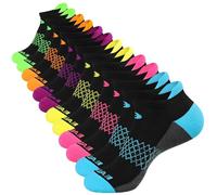 Eallco Womens Ankle Socks 6 Pairs Running Athletic Cushioned Tab Socks - Black - Medium