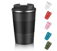 EALLEN Travel Mug with Leakproof Lid,Insulated Reusable Coffee Mug for Hot&Cold Drinks/Tea,Portable Stainless Steel Thermal Takeaway Travel Coffee Cup for Car/Outdoor/Picnic/Office/School (Black)