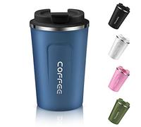 EALLEN Travel Mug with Leakproof Lid Reusable Insulated Coffee Cup for Hot & Cold Drinks/Tea Portable Stainless Steel Thermal Takeaway Travel Coffee Mug for Car/Outdoor/Picnic/Office/School (Blue)