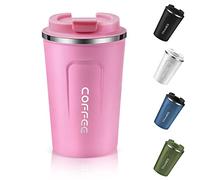 EALLEN Travel Mug with Leakproof Lid Reusable Insulated Coffee Cup for Hot & Cold Drinks/Tea Portable Stainless Steel Thermal Takeaway Travel Coffee Mug for Car/Outdoor/Picnic/Office/School (Pink)
