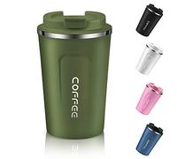 EALLEN Travel Mug with Leakproof Lid Reusable Insulated Coffee Cup for Hot & Cold Drinks/Tea Portable Stainless Steel Thermal Takeaway Travel Coffee Mug for Car/Outdoor/Picnic/Office/School (Green)