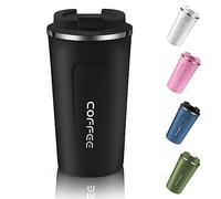 EALLEN Travel Mug with Leakproof Lid Reusable Insulated Coffee Cup for Hot & Cold Drinks/Tea Portable Stainless Steel Thermal Takeaway Travel Coffee Mug for Car/Outdoor/Picnic/Office/School(Black) 11