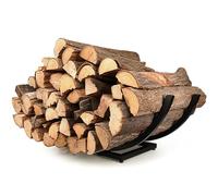 EALPVIS Curved Firewood Rack Holder: Heavy Duty Firewood Holder Indoor Outdoor for Firewood Storage - Fireplace Wood Rack Log Holder Black 22-Inch