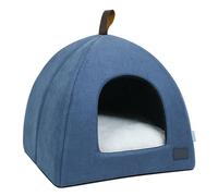 EALRIDV Cat bed, fluffy cat house and dog bed with mattress, foldable and breathable, for cats and dogs, suitable for inside and on the go (M)