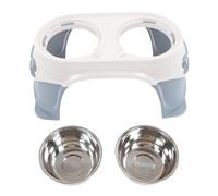 EALRIDV dog bowl, ergonomic design of increased food bowl dog, base stainless steel bowl, for at home large dogs (Pale Grey)