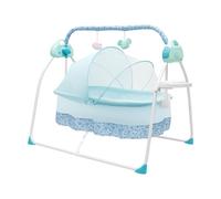 Ealtqund Foldable Baby Cradle Electric Rocker with Remote, 5 Swing Speeds & Bluetooth Music 0-18 Months, 25kg Capacity Breathable Mesh & Mosquito Net