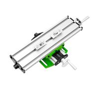 Ealtqund Precision Milling Table Mini Cross Slide Table 20cm X-Axis 5cm Y-Axis, Adjustable Aluminum Alloy Worktable with Scale for Drilling, Milling & Positioning (White/Green)