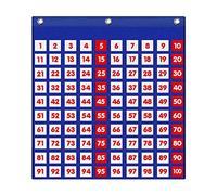 Eamay 100 Hundred Pocket Chart, Math 1-100 Number Classroom Wall Chart Educational Tool for Kids, 100 Pocket
