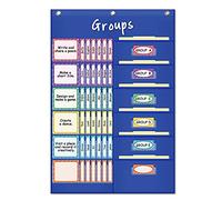 Eamay Small Group Management Pocket Chart with 84 Cards to Keep Small Groups Organized and On Task (BLUE)