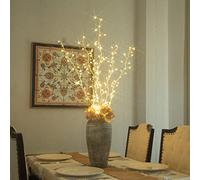 Eambrite 3PK 88cm Christmas Decorative Twig Lights for Vase Light up Twigs with 114 Warm White LEDs Mains Powered Lighted Branches for Bedroom Living Room Decoration