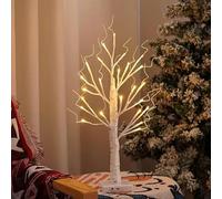 Eambrite Birch Twig Tree Lights with 24 Warm White LEDs, Battery Operated and USB, 60cm Tabletop Lamp for Christmas, Wedding, Home Decor, Party Decoration (Pack of 1)
