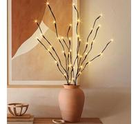 Eambrite Brown Willow Twig Lights, 2PK 76cm Branch Lights Decorative Home Accessories, Twig Tree with 40 Warm White Lights for Christmas Decorations Indoor Outdoor Room Apartment Table Living Room