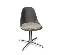 Eames Fiberglass DSL Dining Chair With Seat Cushion Elephant Hide Grey/Checker/ Chrome
