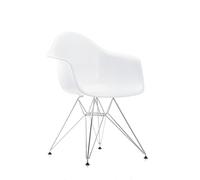 Eames Plastic Arm Chair DAR Chair Vitra Chrome - White