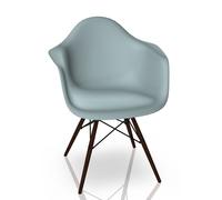 Eames Plastic Arm Chair DAW Chair Vitra Maple dark - Ice grey