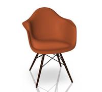 Eames Plastic Arm Chair DAW Chair Vitra Maple dark - Poppy red