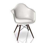 Eames Plastic Arm Chair DAW Chair Vitra Maple dark - White