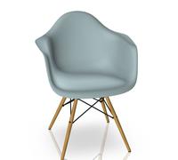 Eames Plastic Arm Chair DAW Chair Vitra Maple yellowish - Ice grey