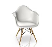 Eames Plastic Arm Chair DAW Chair Vitra Maple yellowish - White