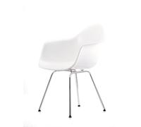 Eames Plastic Arm Chair DAX Chair Vitra Chrome - White