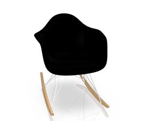 Eames Plastic Arm Rocking Chair RAR Rocking Chair Vitra maple yellowish - chrome - black