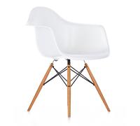 Eames Plastic DAW Dining Chair White/ Golden Maple