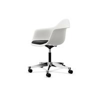 Eames Plastic PACC Office Chair M. Upholstered Seat and Swivel Black/ White