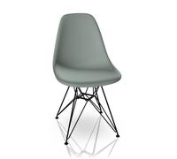 Eames Plastic Side Chair DSR Chair Vitra Black-Light Grey