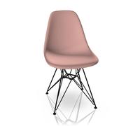 Eames Plastic Side Chair DSR Chair Vitra Black-Pale Pink