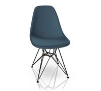 Eames Plastic Side Chair DSR Chair Vitra Black Sea Blue