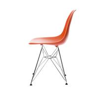 Eames Plastic Side Chair DSR Chair Vitra Chrome-Poppy red