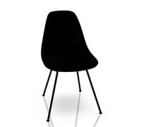 Eames Plastic Side Chair DSX Chair Vitra Chrome - Deep black