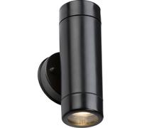 KnightsBridge EAMON - 230V IP54 GU10 Polycarbonate Up/Down Wall light - Black