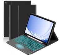 EAMPANG Case with Trackpad Keyboard for Samsung Galaxy Tab A9 Plus 11 inch (SM-X210/X216/X218),Smart Touchpad 7 Color Backlit Removable Keyboard Magnetic Case Tablet A9+ 5G Black