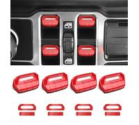 Eamplest Fits for Jeep JL 4 PCS Upgrade Window Switch Button Cover Compatible with Jeep Wrangler JL JLU 2023 2022 2021 2020 2019 2018 & Gladiator JT 2020-2023 Interior Accessories with Strong Adhesive