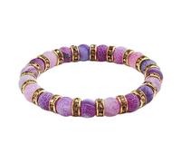 EAmrfvqt Beads Bracelets, Crystal Beads Stone Bracelet Unisex Multicolor Rhinestones Yoga Jewelry Gift(Purple 3)
