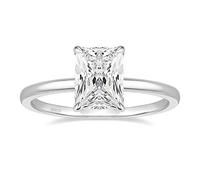 EAMTI 1/2/3/4CT 925 Sterling Silver Engagement Rings Radiant Cut Solitaire Cubic Zirconia CZ Wedding Promise Rings for Her Wedding Bands for Women Size 3-11, 4, Metal, Cubic Zirconia