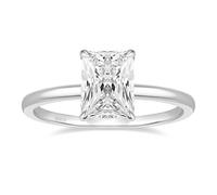 EAMTI 1/2/3/4CT 925 Sterling Silver Engagement Rings Radiant Cut Solitaire Cubic Zirconia CZ Wedding Promise Rings for Her Wedding Bands for Women Size 3-11, 6 UK, Metal, Cubic Zirconia