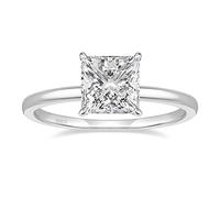 EAMTI 2CT 925 Sterling Silver Engagement Rings Princess Cut Cubic Zirconia CZ Wedding Promise Rings for Her Stunning Wedding Bands for Women Size 3-11, Metal, Cubic Zirconia