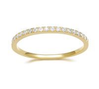 EAMTI 2mm Wedding Bands for Women Eternity Round CZ Travel Engagement Ring, 13, Metal Brass, Cubic Zirconia